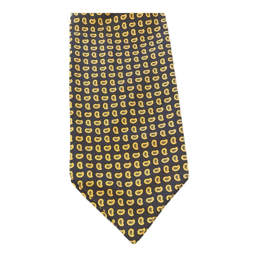 Luciano Barbera for Louis, Boston 100% Italian Silk Ascot Blue and Gold